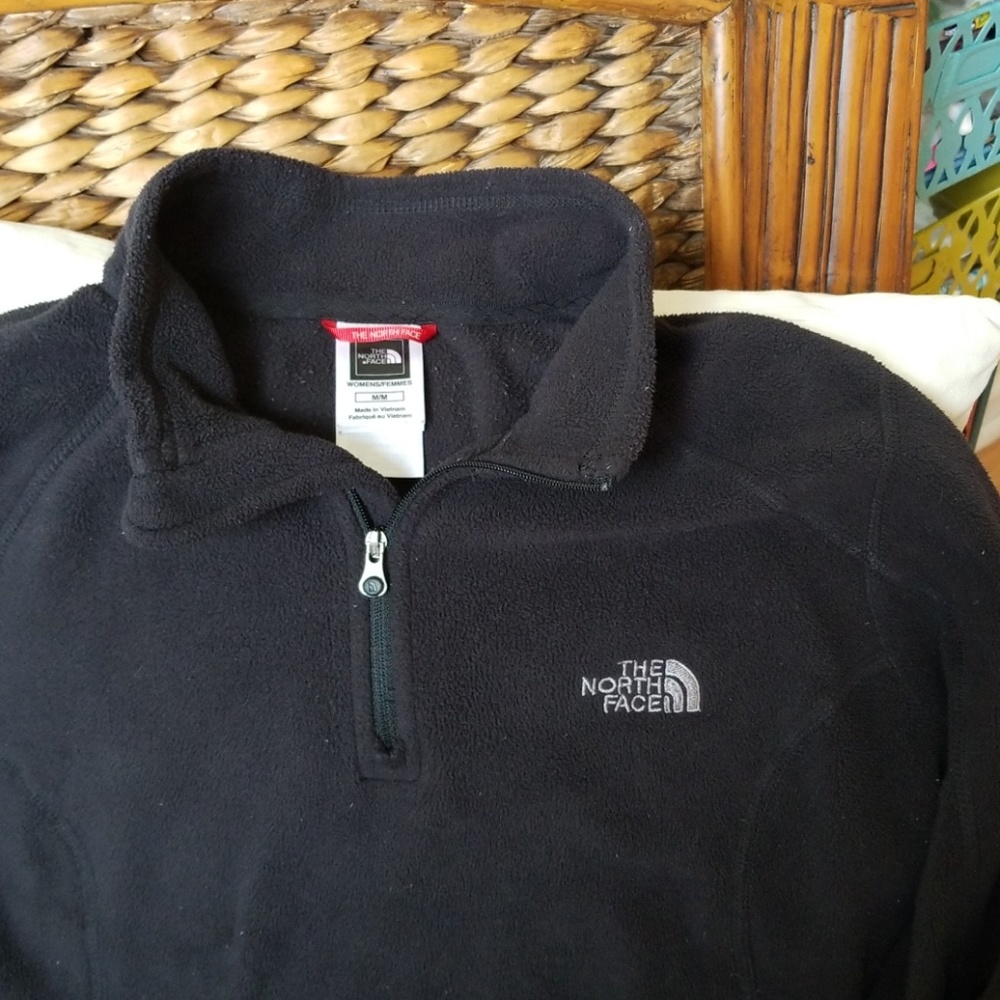 The North Face 1/4 zip fleece black women's Medium - Picture 1 of 5